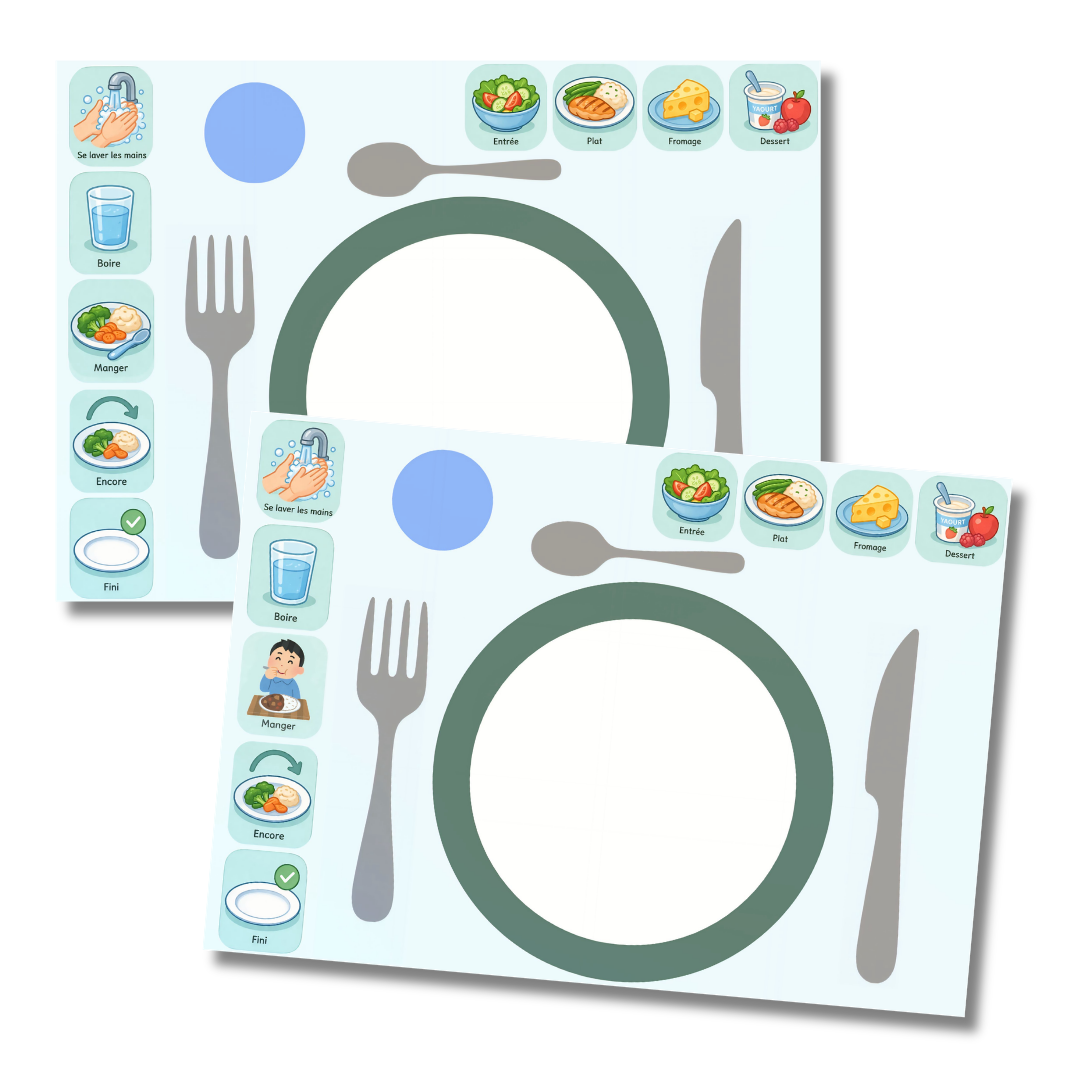Plateau repas visuel avec pictogrammes