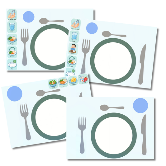 Plateau repas visuel avec pictogrammes